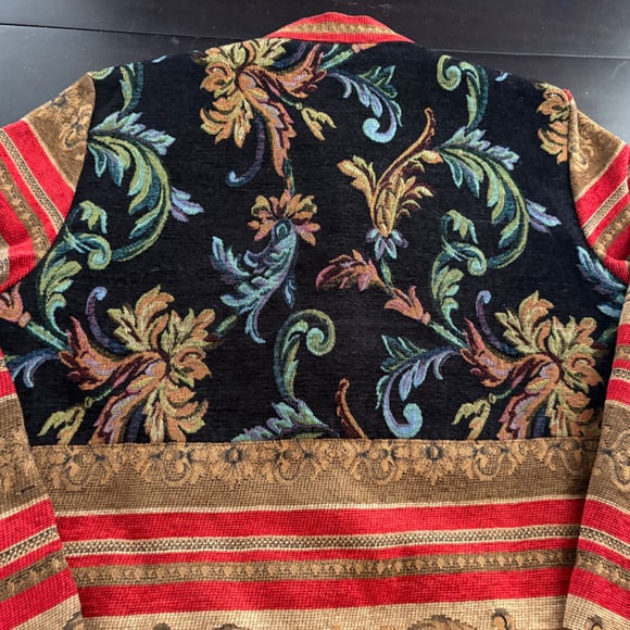 Womens Sag Harbor Tapestry Boho Artsy Brocade Colorful Jacket  Size 16 - Picture 6 of 7